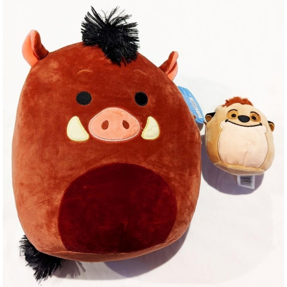New Disney Squishmallows Lion King Pumbaa & Timon Set of 2 Plush Toys